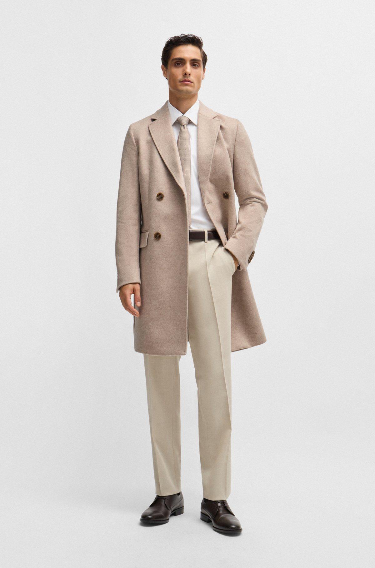 Slim-fit coat in wool with cashmere Product Image