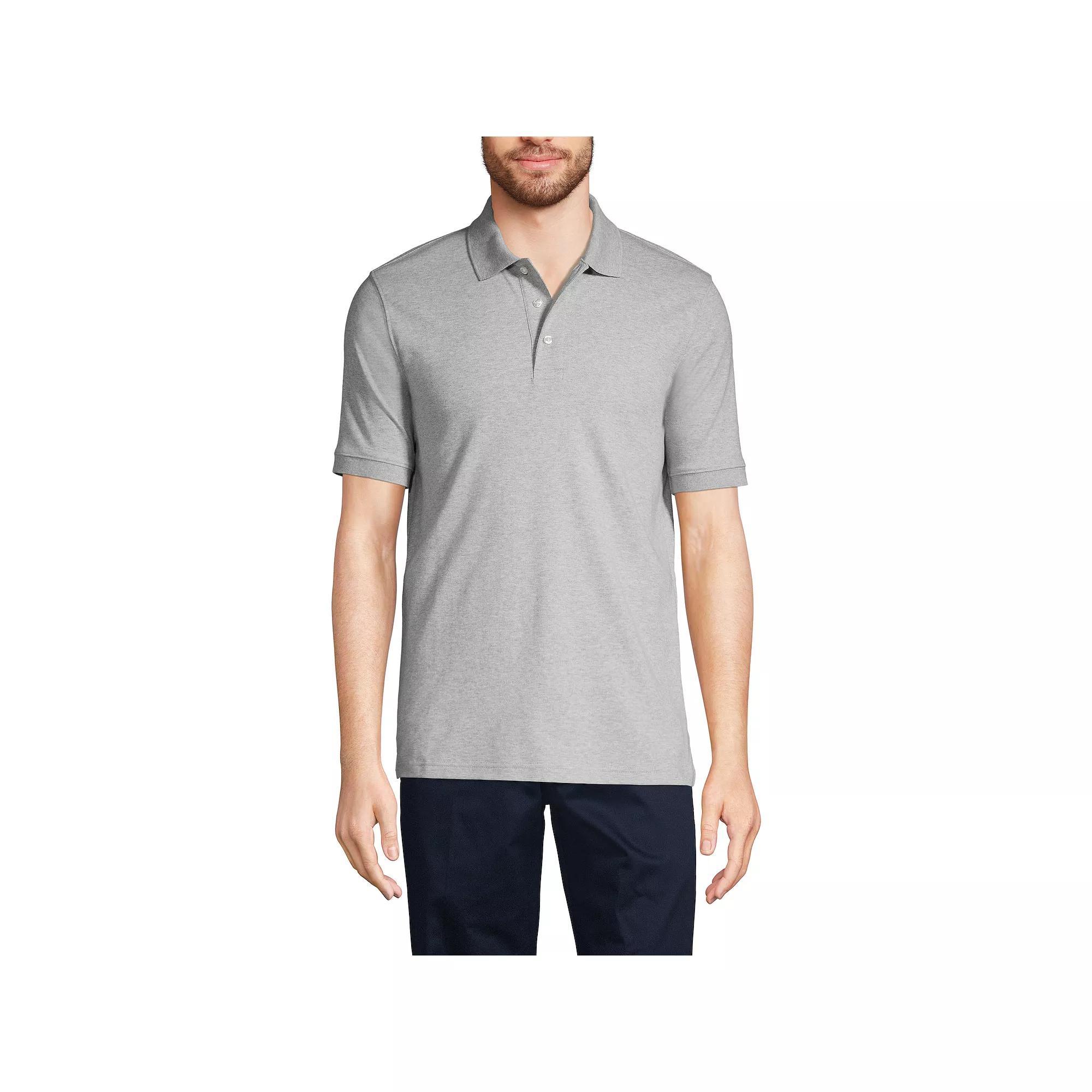 Men's Lands' End Short Sleeve Interlock Polo Shirt, Size: Large, Orange Spice Product Image
