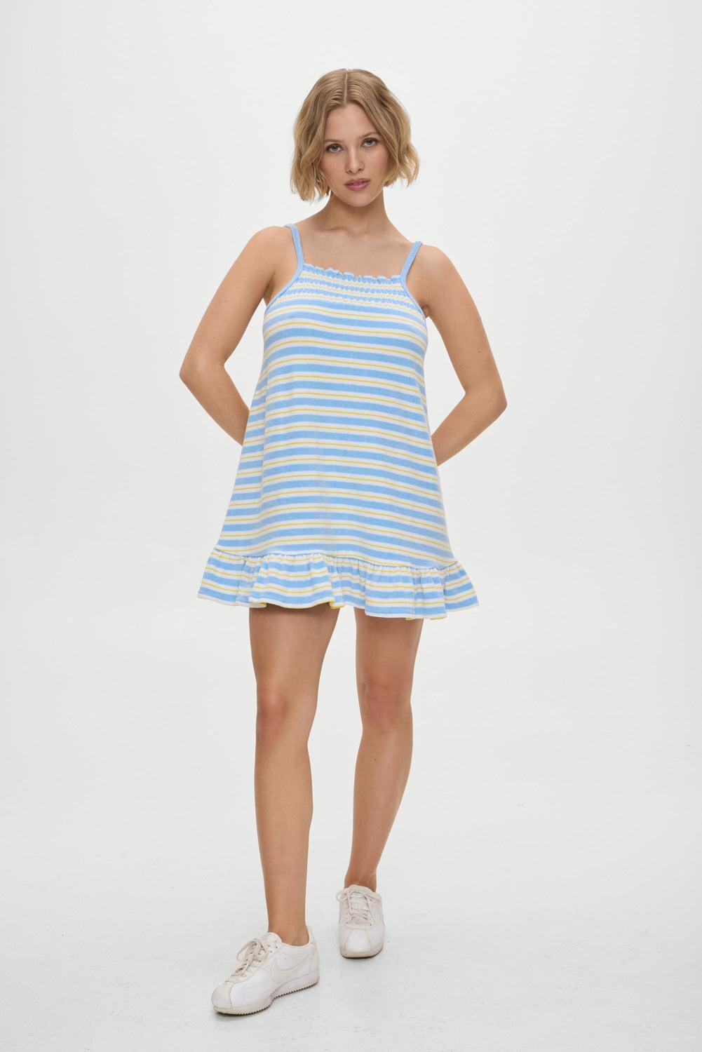 April Striped Babydoll Dress - Ashbury Stripe Product Image