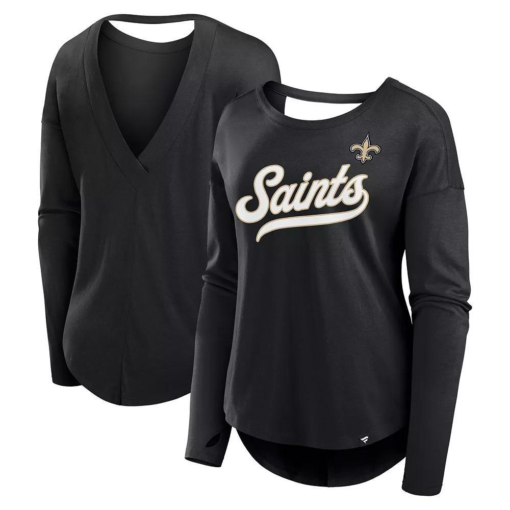 Women's Fanatics Black New Orleans Saints Core Long Sleeve Fashion T-Shirt, Size: XL Product Image