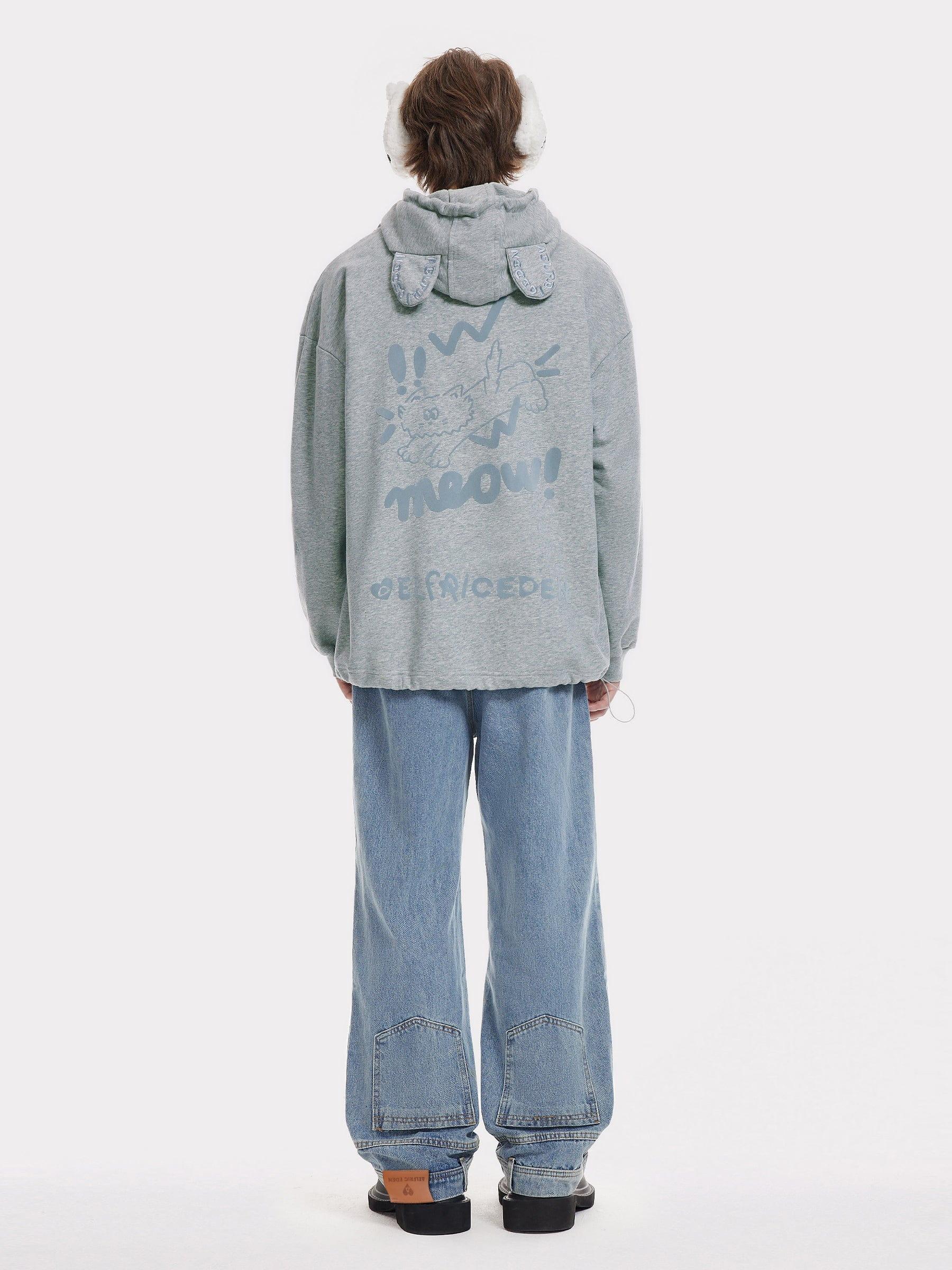 Aelfric Eden Embroidery Rabbit Ears Zip Up Hoodie Product Image