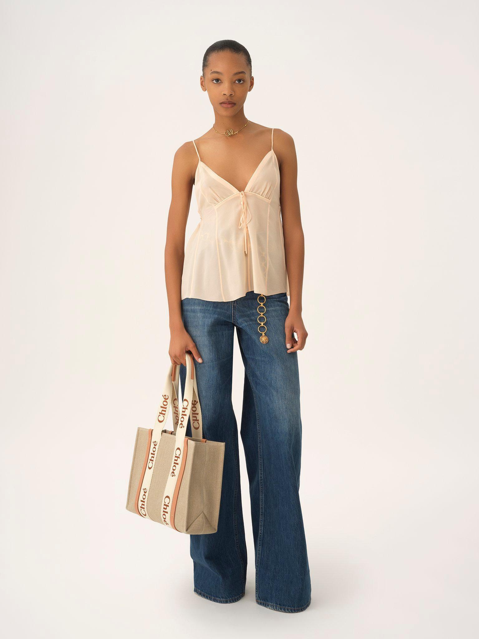 Woody tote bag in linen Product Image