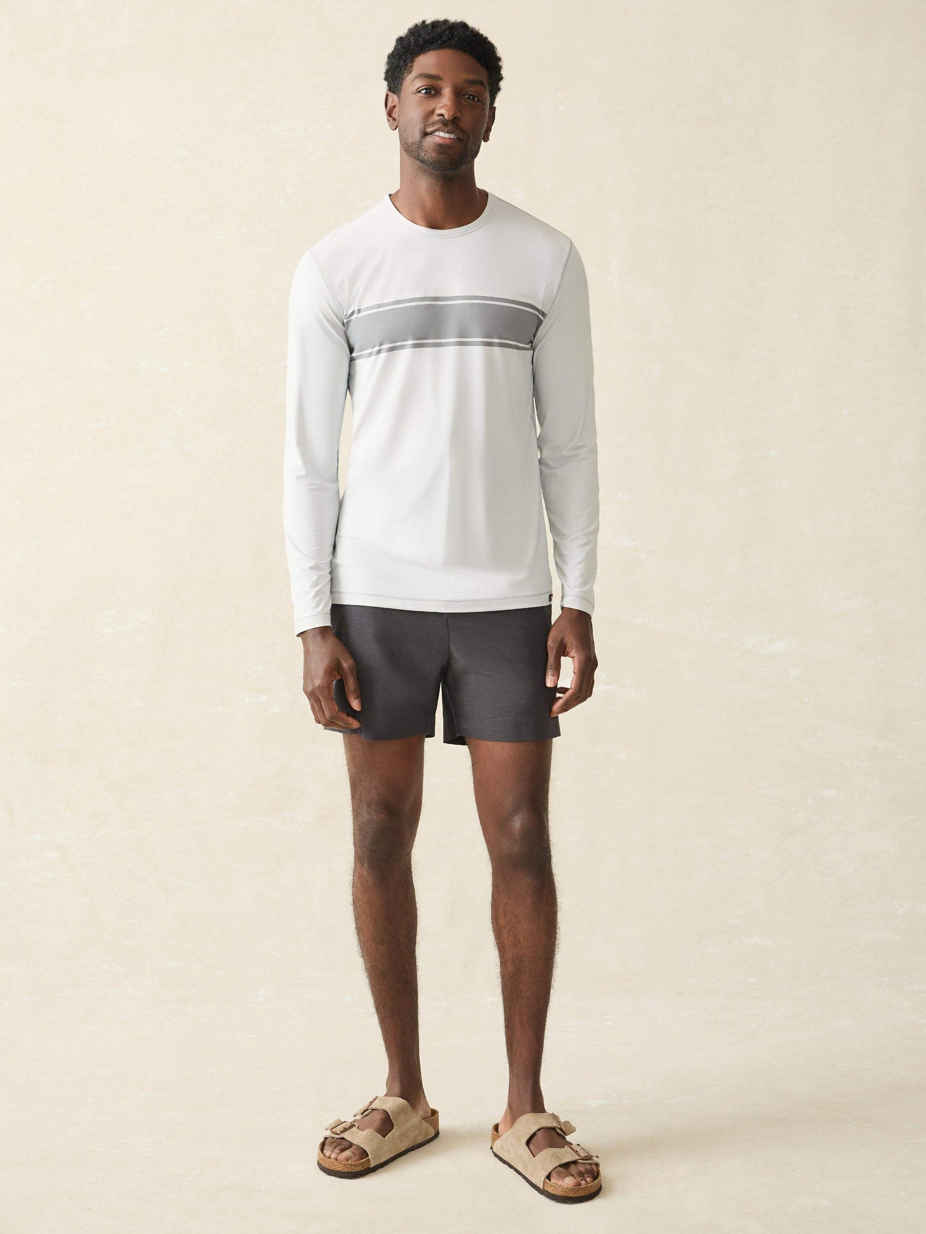 Shorelite Long-Sleeve Tech Tee - Grey Steel Surf Stripe Male Product Image