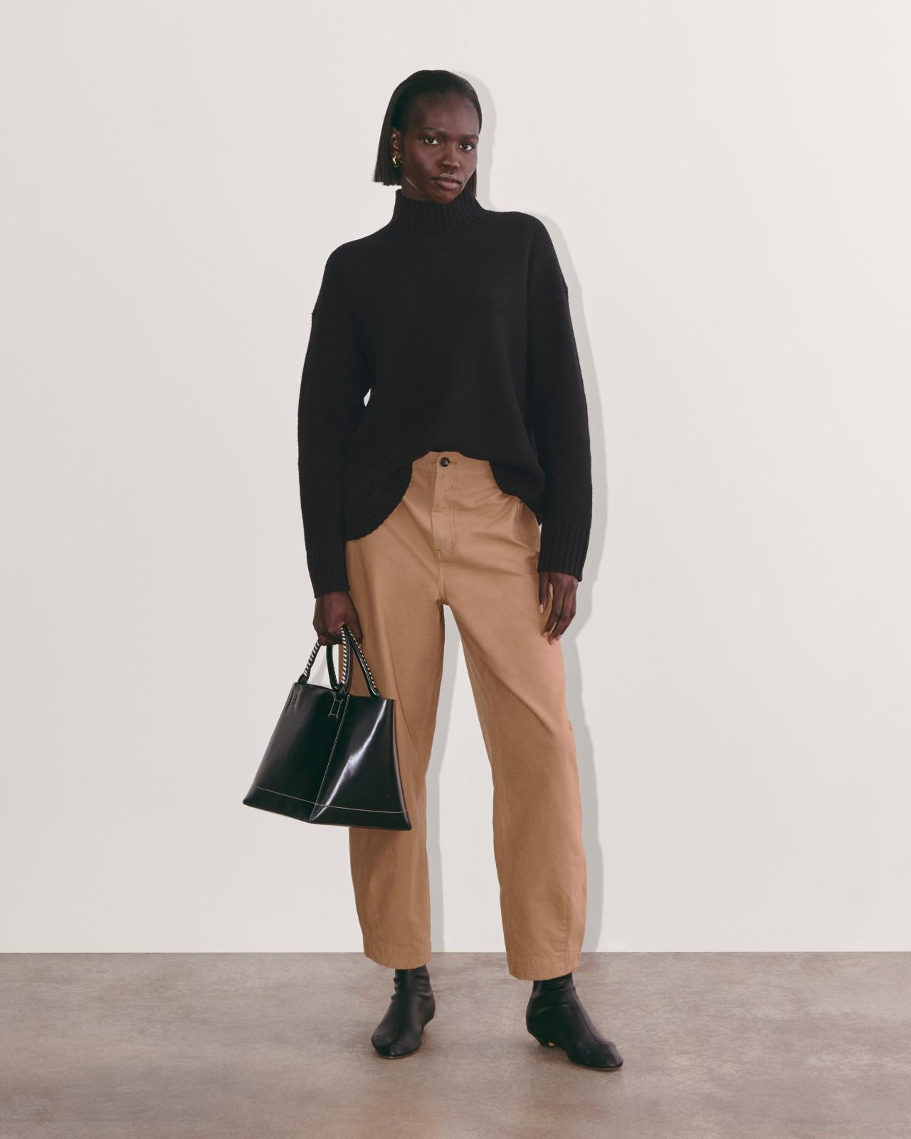 The Honeycomb Funnel Neck in Wool Cashmere Product Image