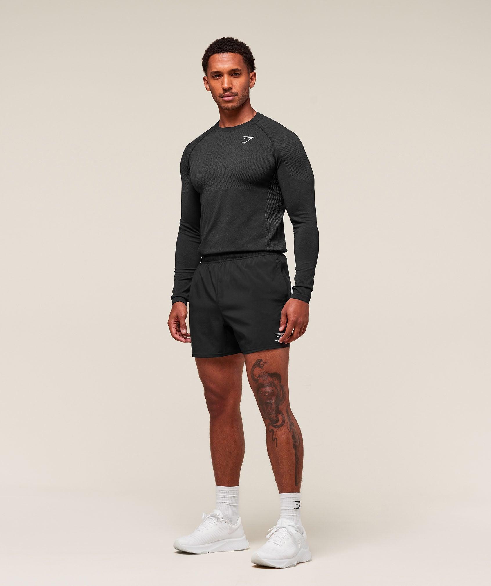 Gymshark Vital Long Sleeve T-Shirt - Black/Silhouette Grey Male Product Image