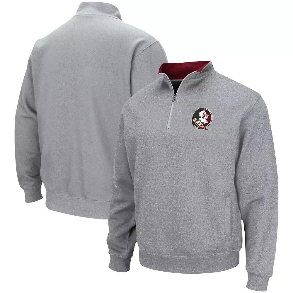 Men's Colosseum Heathered Gray Rutgers Scarlet Knights Tortugas Team Logo Quarter-Zip Jacket, Size: 2XL, Grey Product Image