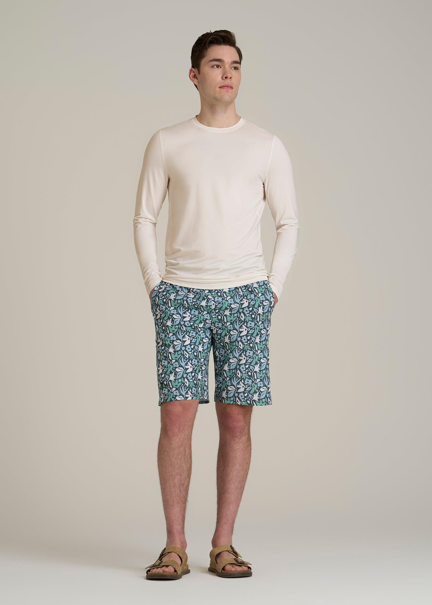 Long Sleeve UPF 50 Rash Guard for Tall Men in White Alyssum Male Product Image