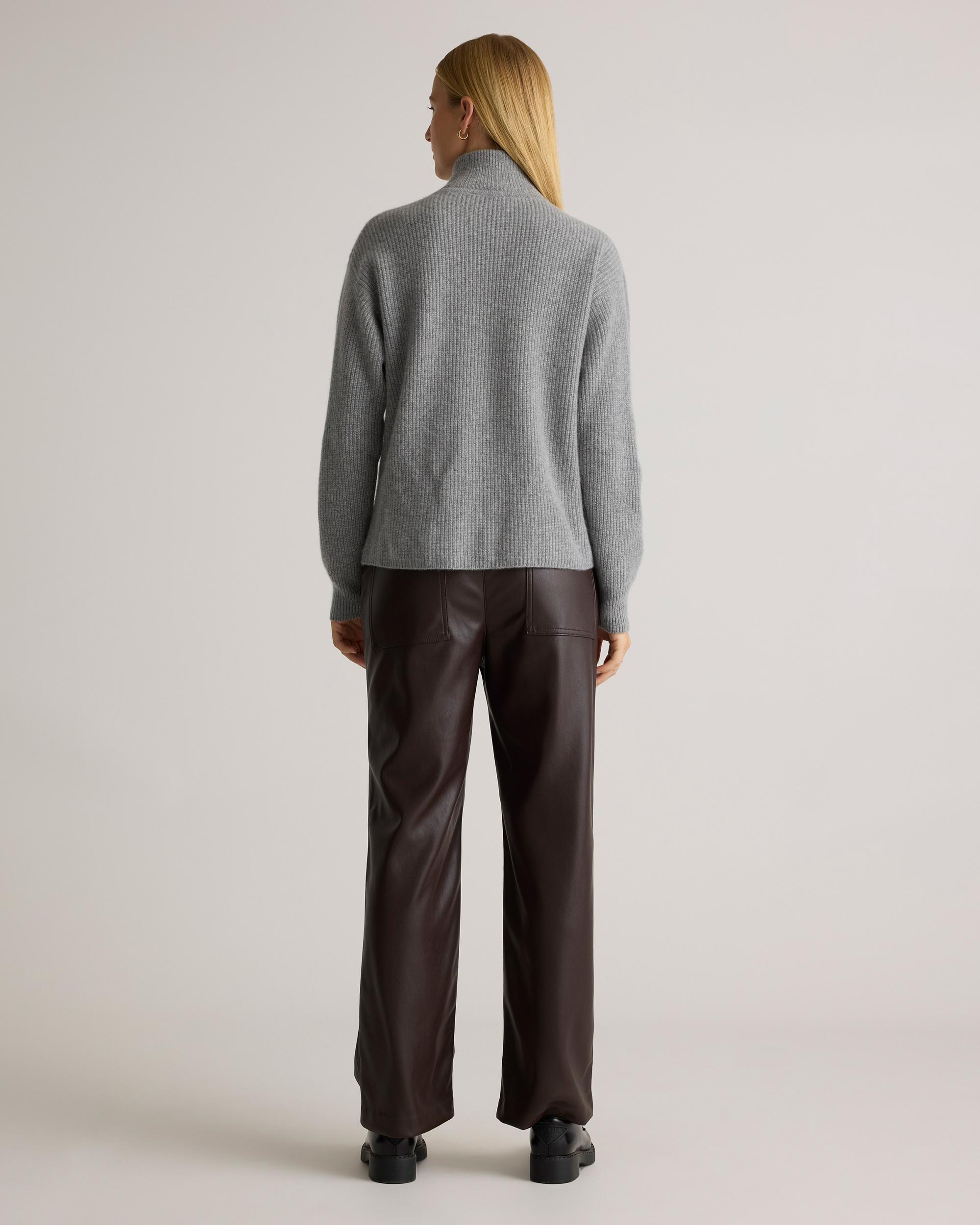 Quince | Women's Mongolian Cashmere Fisherman Quarter Zip Sweater Size XL Product Image
