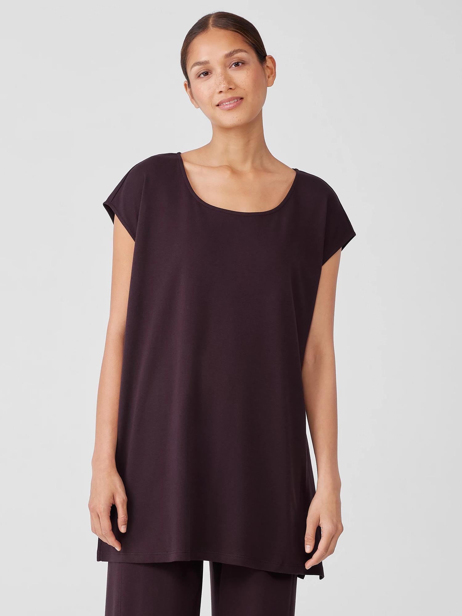 Organic Cotton Interlock Scoop Neck Sleep Tee Product Image