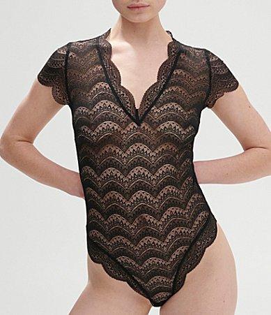 Womens Karma Scalloped Lace Bodysuit Product Image