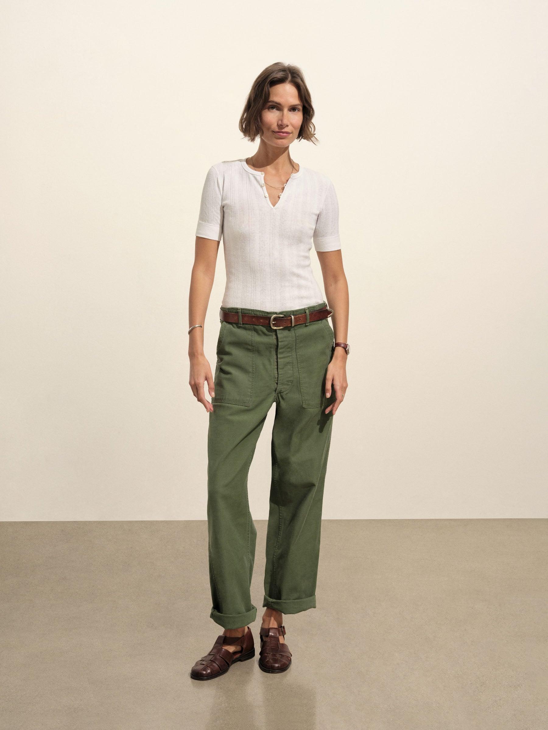 White Heirloom Rib Base Henley Product Image