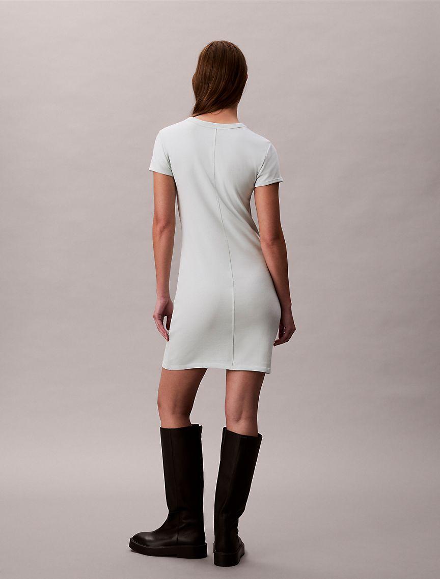 Cotton Contour Rib Monogram Logo Mini Dress Product Image