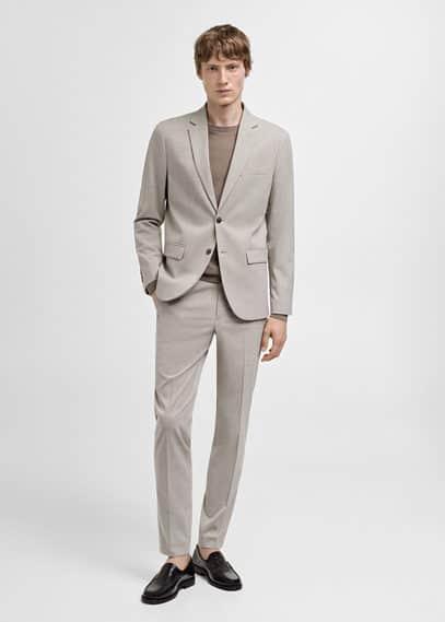 Super slim-fit suit jacket in stretch fabric - Men | MANGO USA Product Image