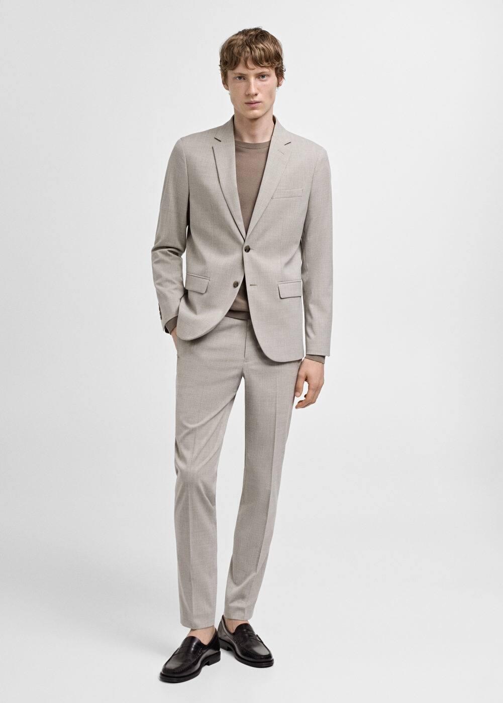 Super slim-fit suit jacket in stretch fabric - Men | MANGO USA Product Image