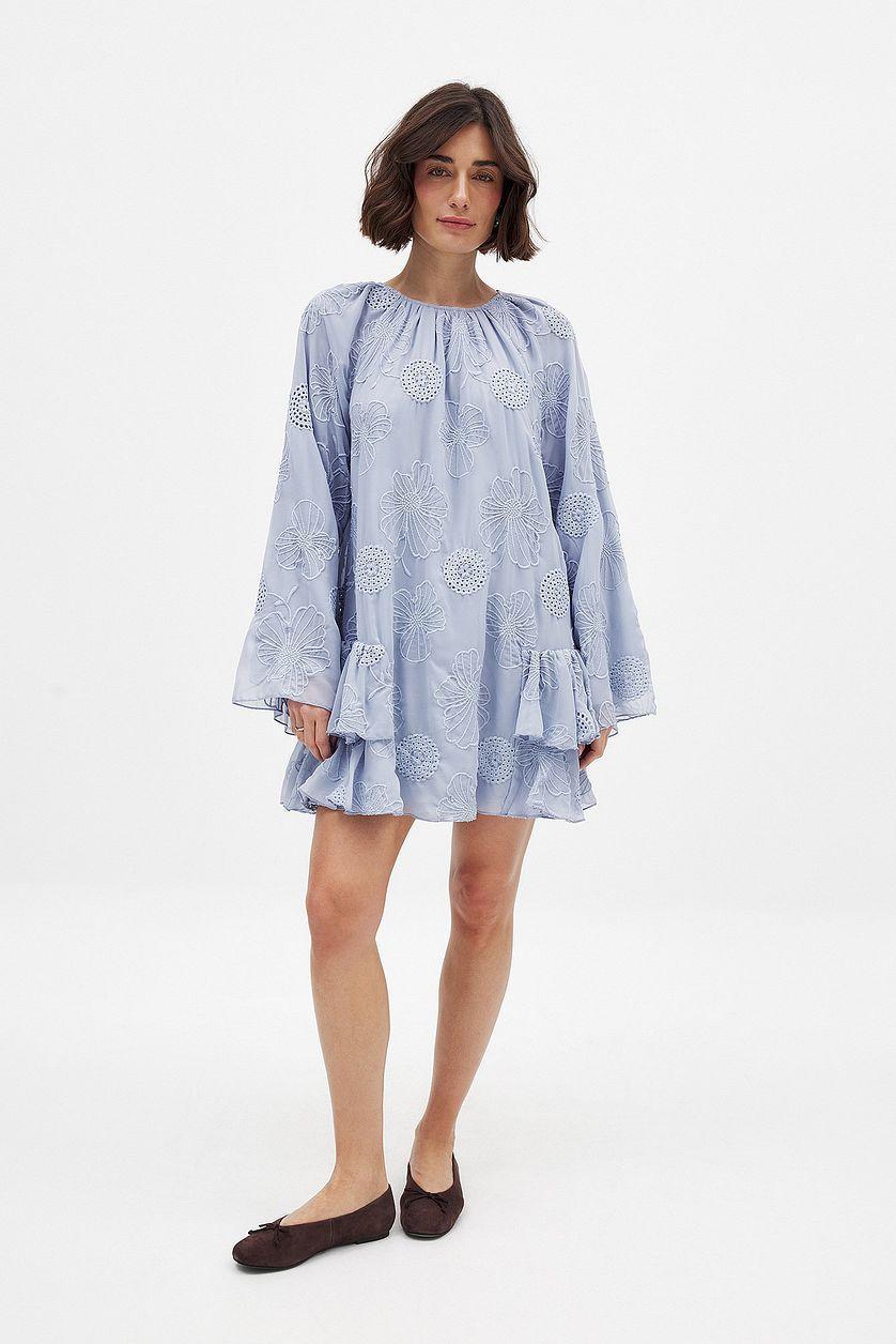 Embroidered Volume Mini Dress Product Image