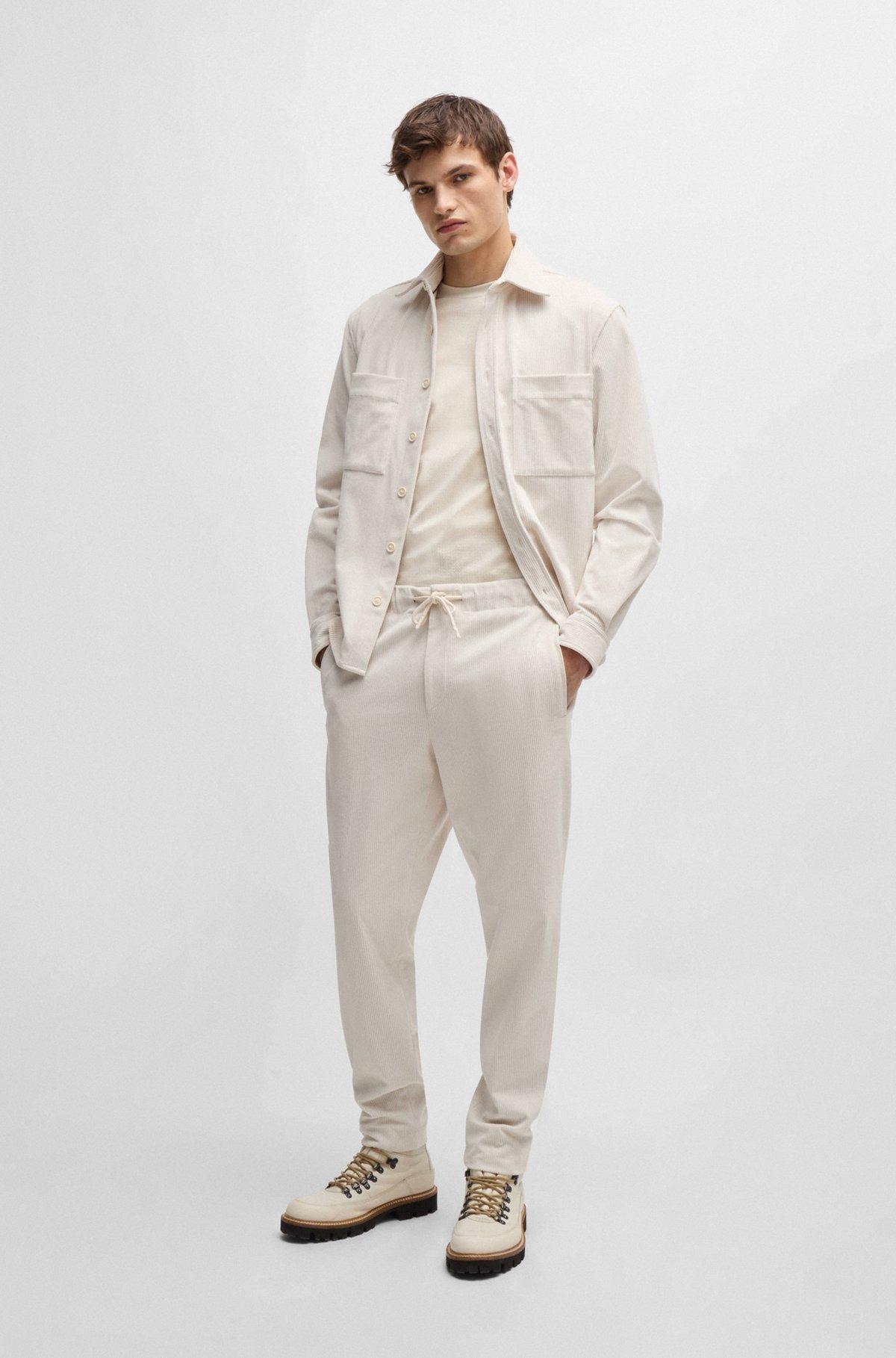 Cotton-ripstop regular-fit T-shirt with plain trims Product Image