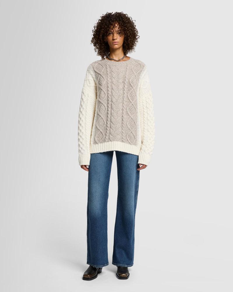 Wool Mock Neck Cable Pullover Product Image