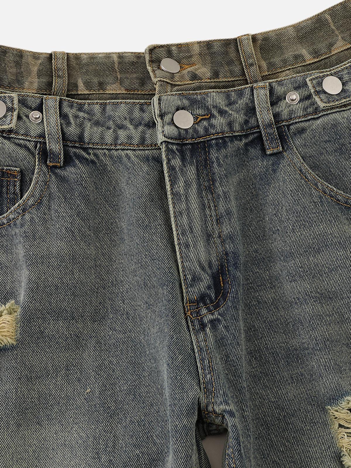 Aelfric Eden Double Waist Wrinkle Baggy Barrel Jeans Product Image