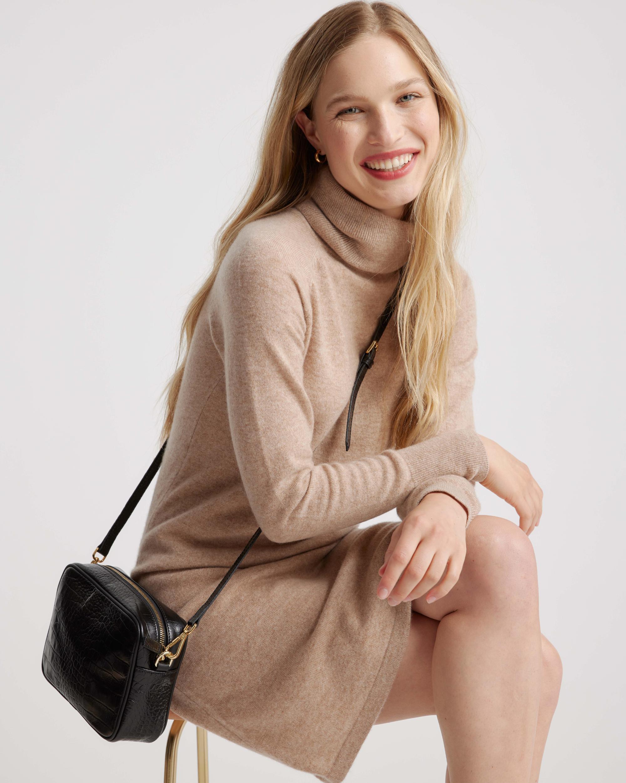 Quince | Women's Mongolian Cashmere Turtleneck Sweater Dress Product Image