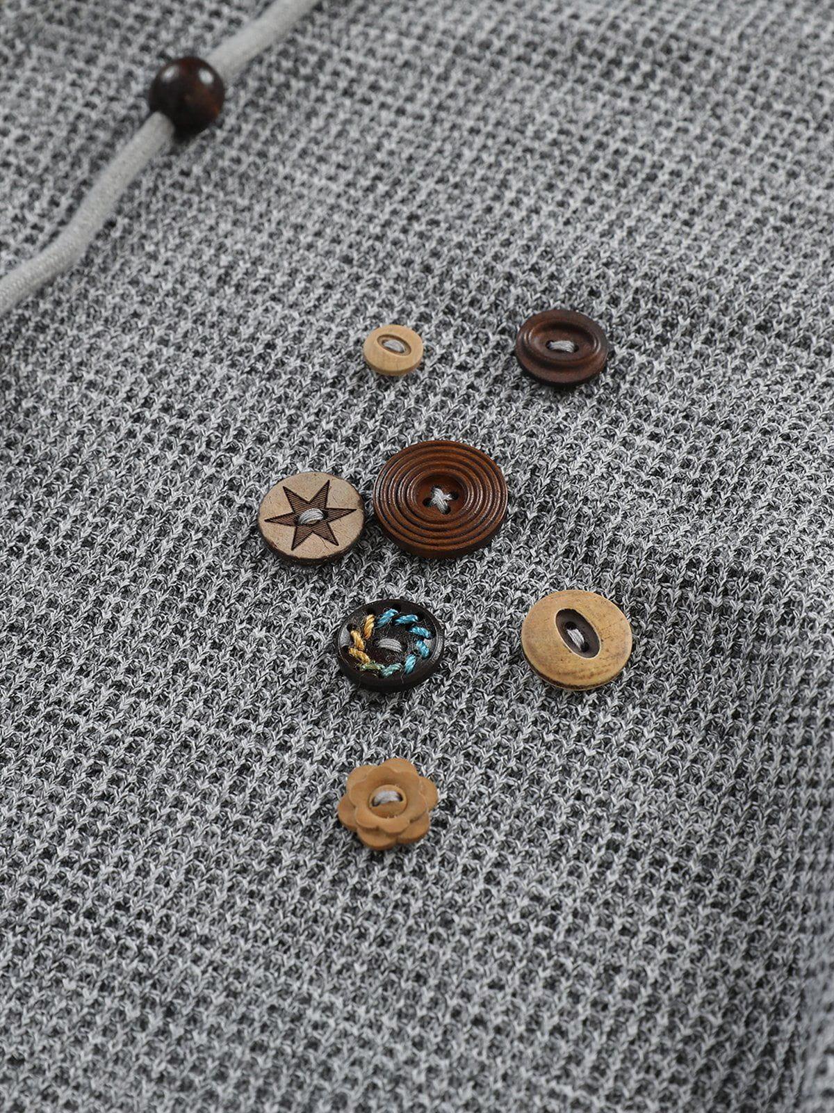 Aelfric Eden Button Decoration Zip Up Hoodie Product Image