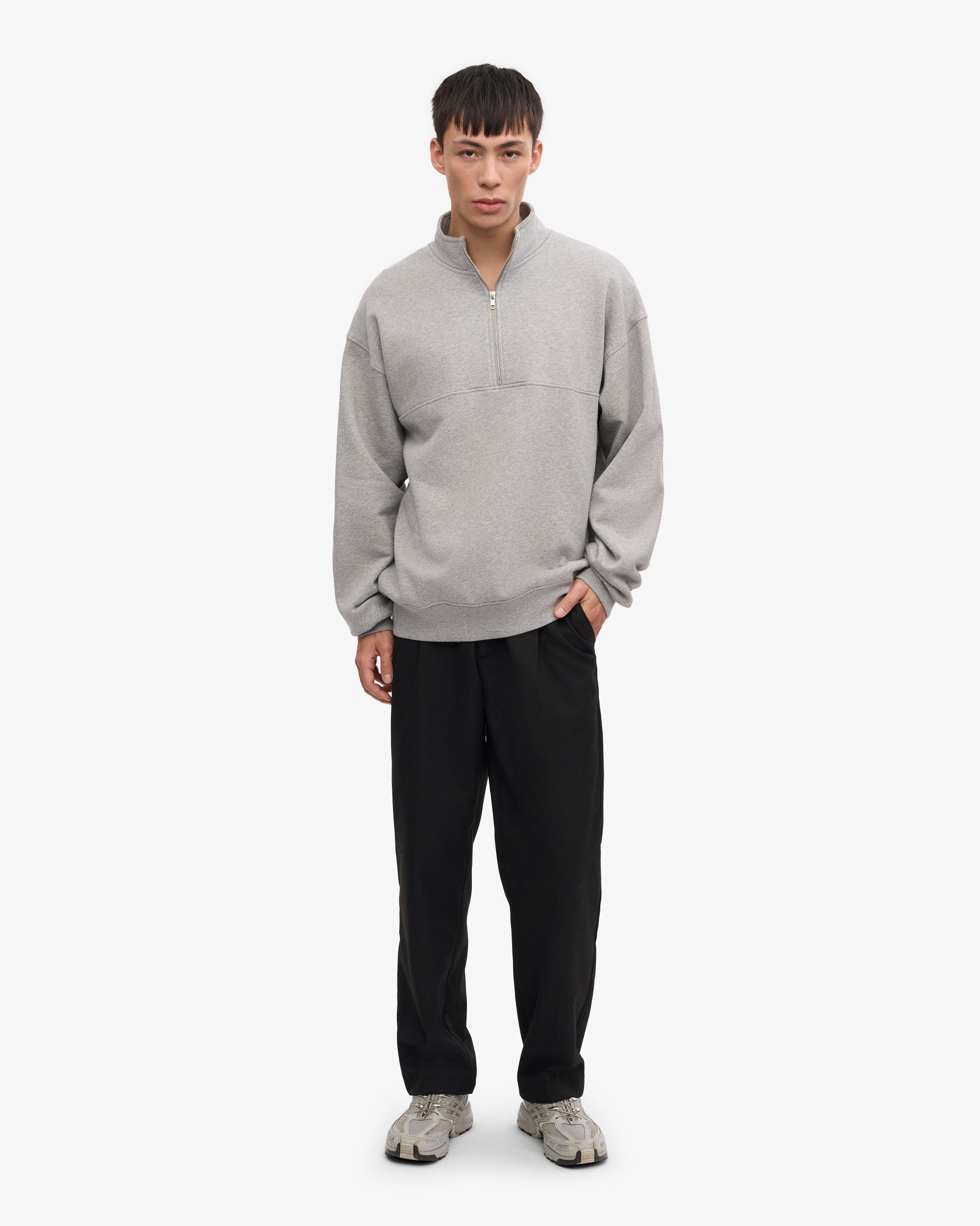 Organic Quarter Zip - Heather Grey Product Image