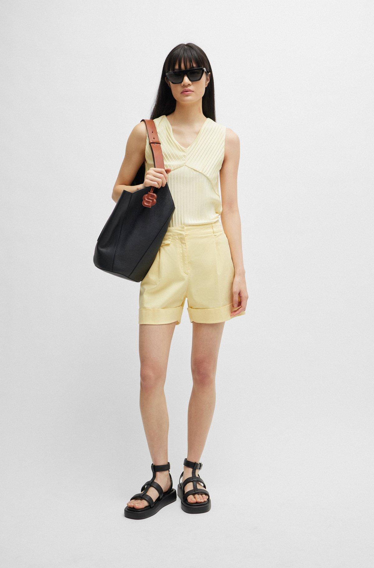 Wide-leg shorts in a cotton blend Product Image