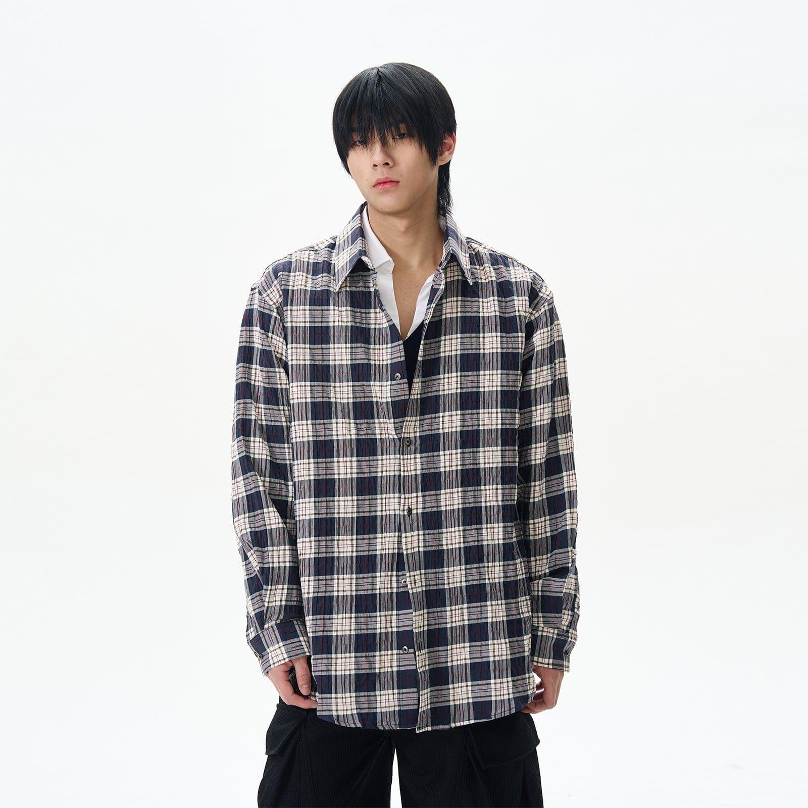 RT No. 12418 PLAID BUTTON-UP SHIT Product Image
