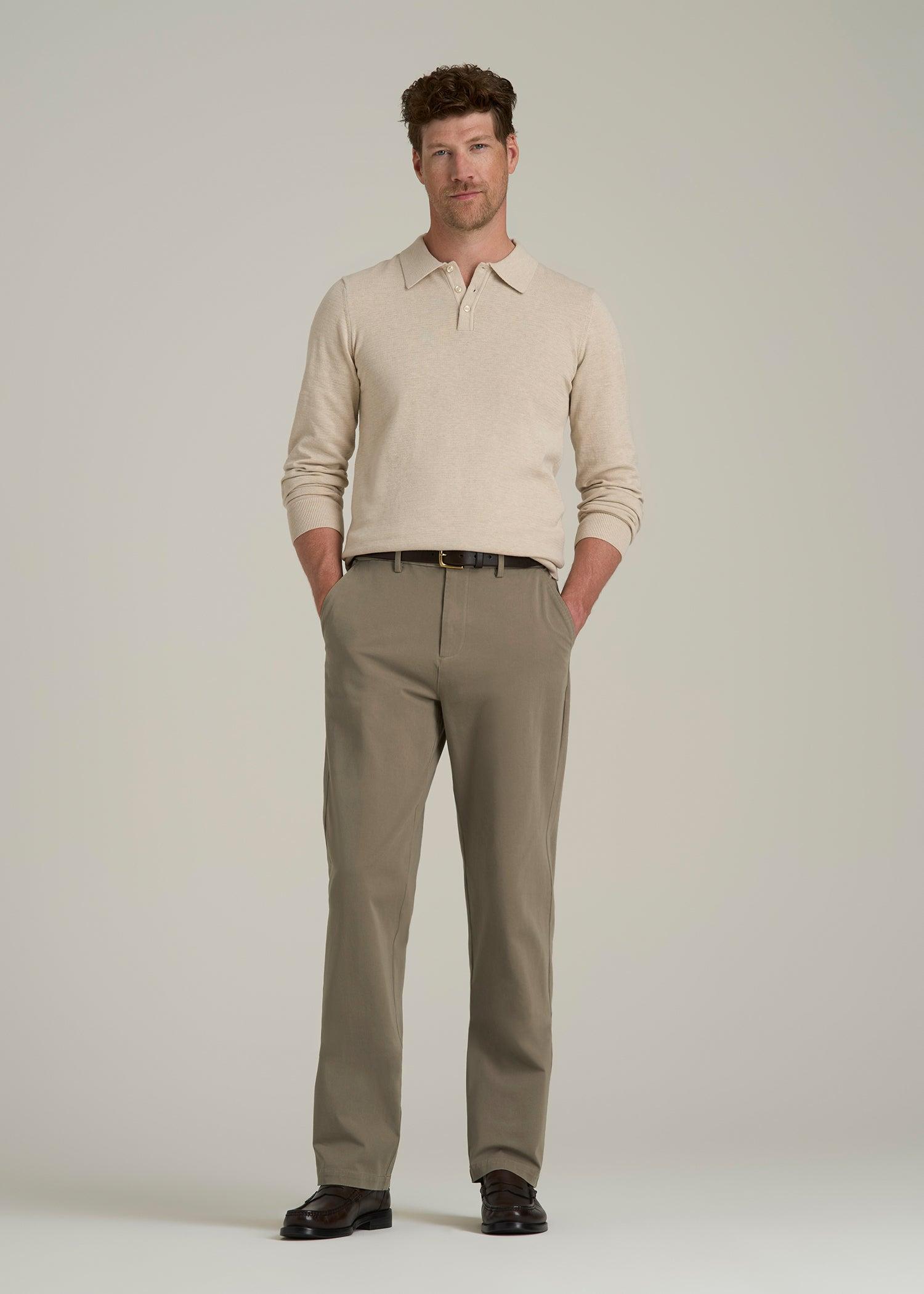 4 Way Stretch Commuter Straight Chino Pants in Dusty Khaki Male Product Image