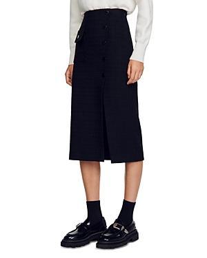 Womens Tweed Midi Skirt Product Image