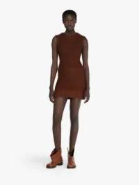 JW ANDERSON Knitted Mini Shift Dress In Brown Product Image