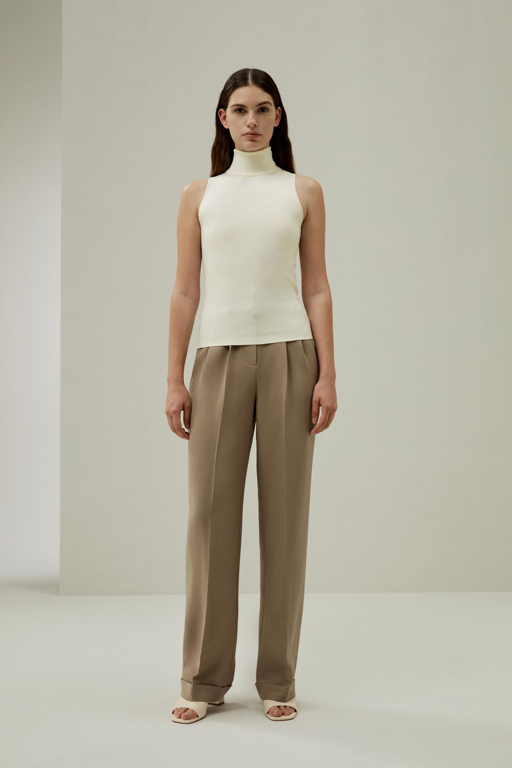 Minimalist Sleeveless Turtleneck Top Product Image