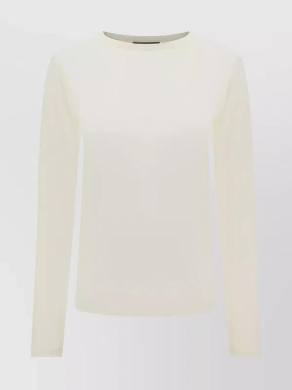 FABIANA FILIPPI Crew Neck Silk Long Sleeve Sweater In Brown Product Image