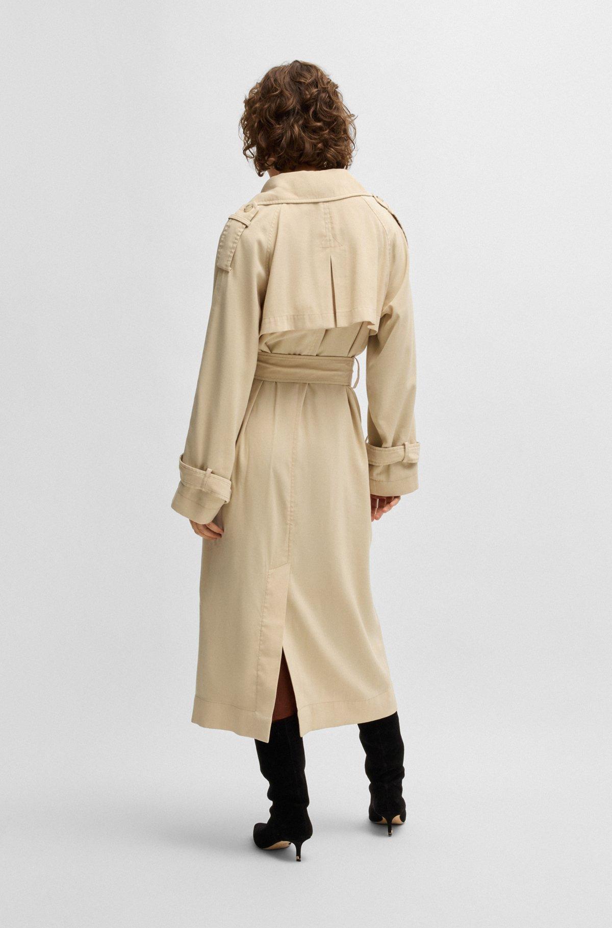 BOSS - Loose-fit trench coat with belt - Light Beige Product Image