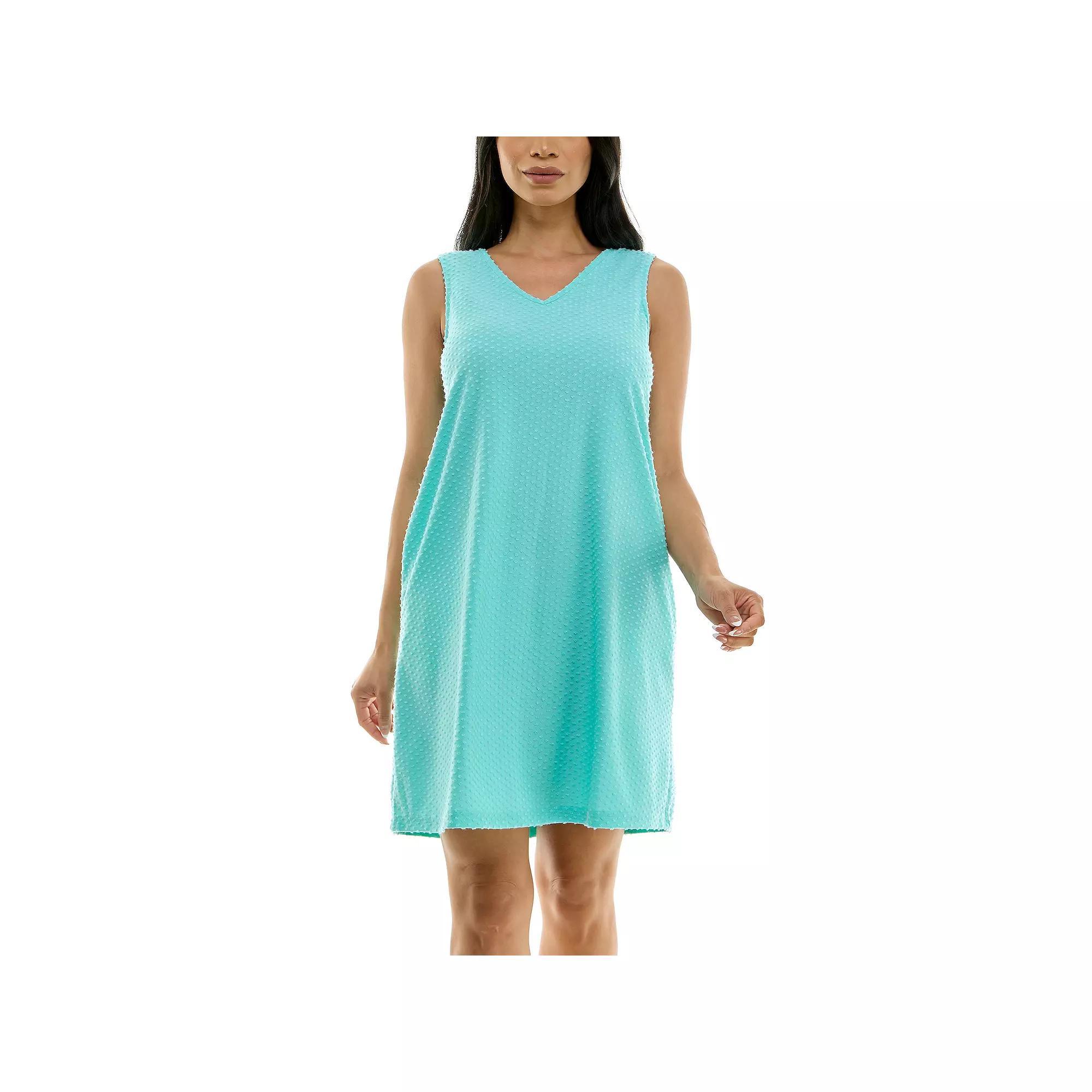 Womens Nina Leonard V-Neck Reversible Trapeze Dress Light Green Product Image