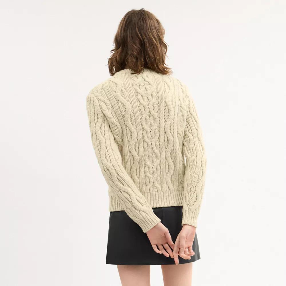 Cable Knit Crewneck Sweater Product Image
