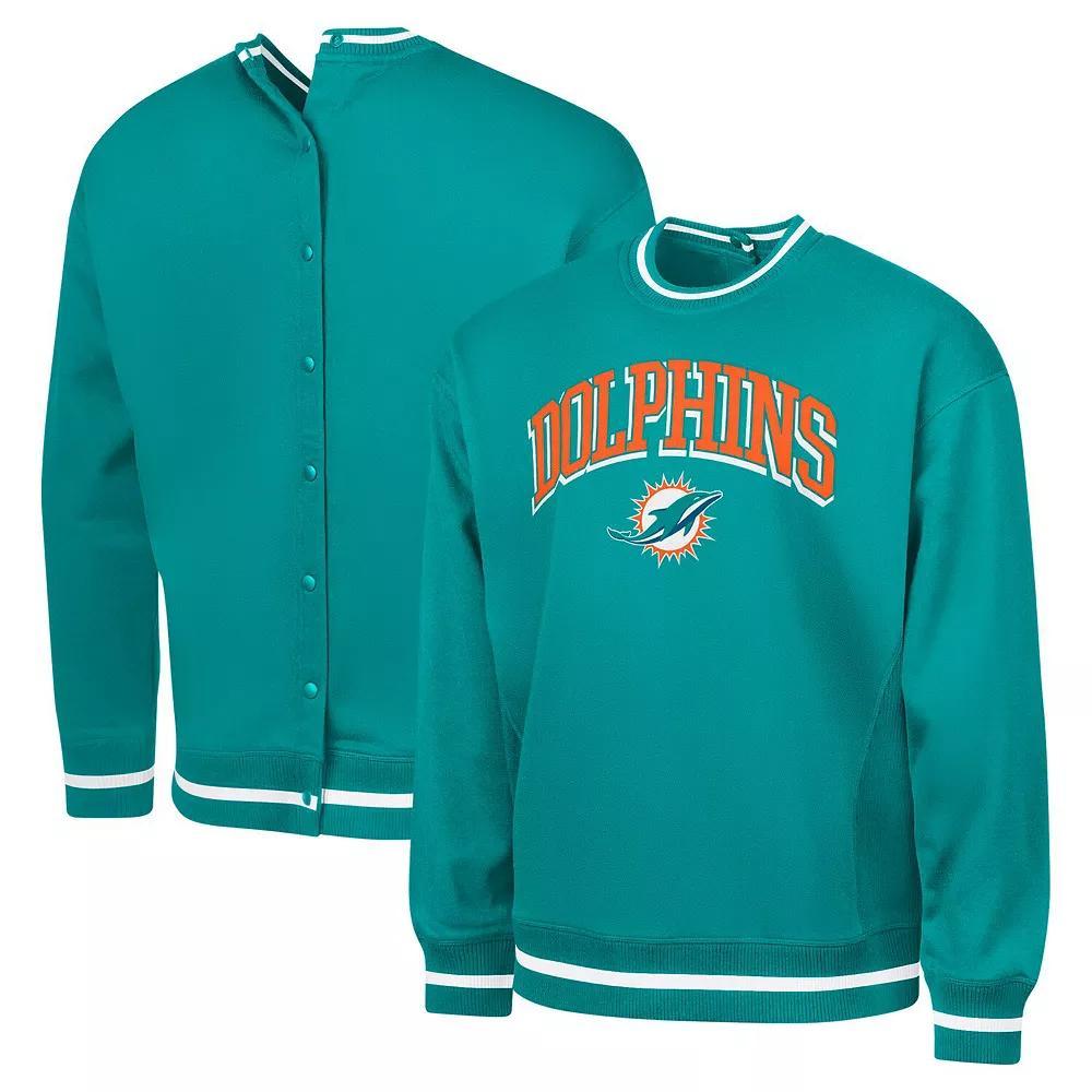 Men's G-III Sports by Carl Banks Aqua Miami Dolphins Adaptive Blocker Fleece Pullover Sweatshirt, Size: Medium, Turquoise A Product Image