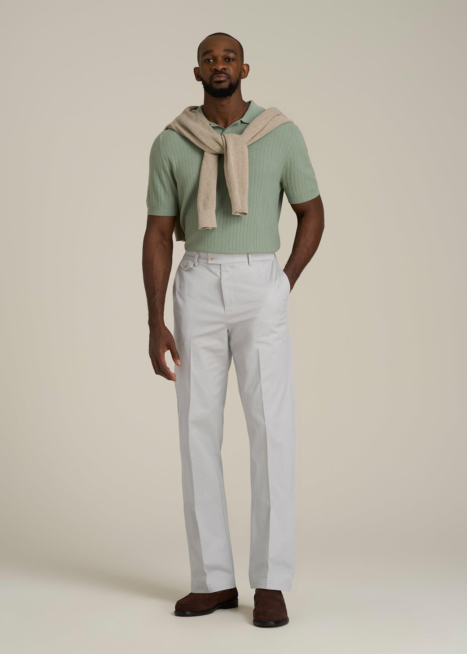 Refined Chinos for Tall Men in Grey Sand Product Image