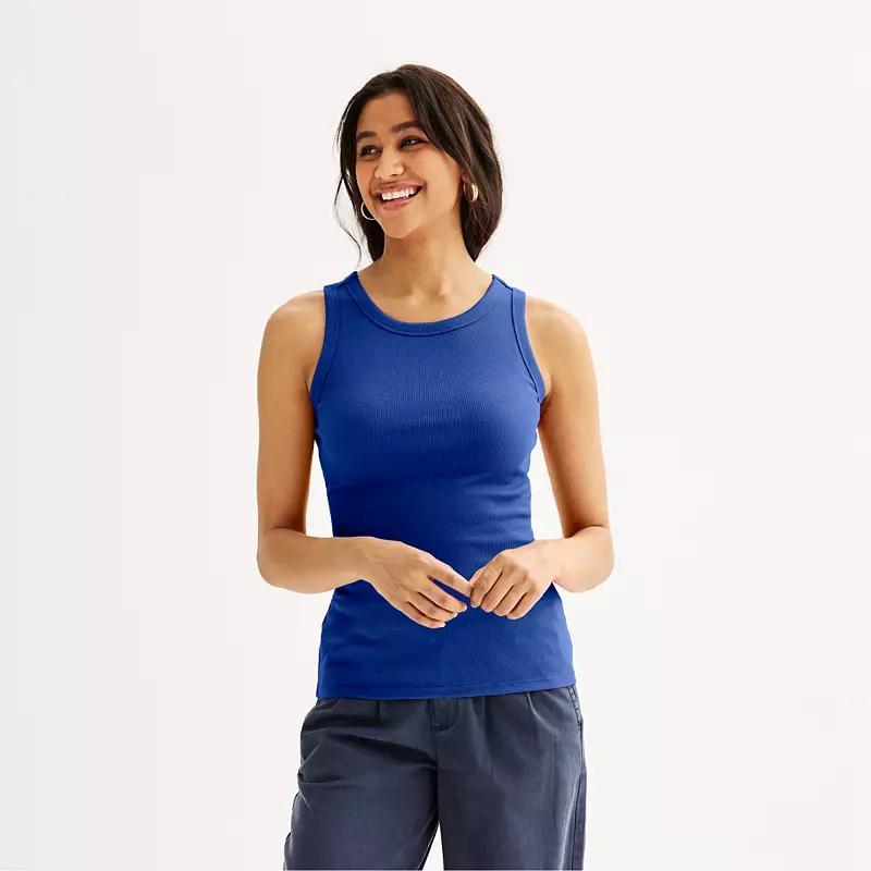 Women's Sonoma Goods For Life® High Neck Layering Tank Top, Size: XS, Blue Tundra Product Image