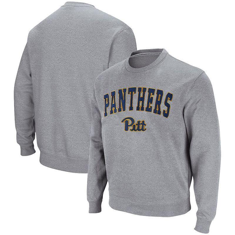 Men's Colosseum Heathered Gray Pitt Panthers Arch & Logo Sweatshirt, Size: XL, Grey Product Image