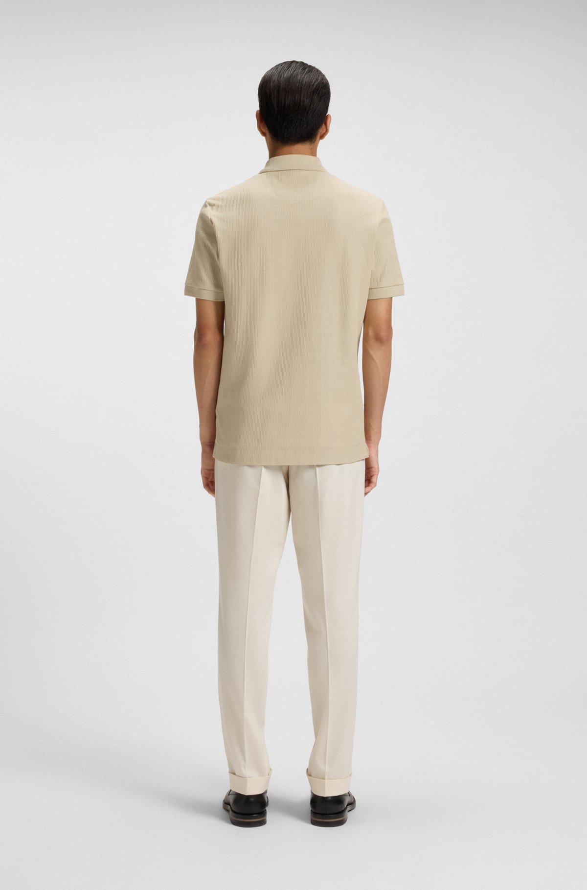 Structured-cotton polo shirt with zip placket Product Image