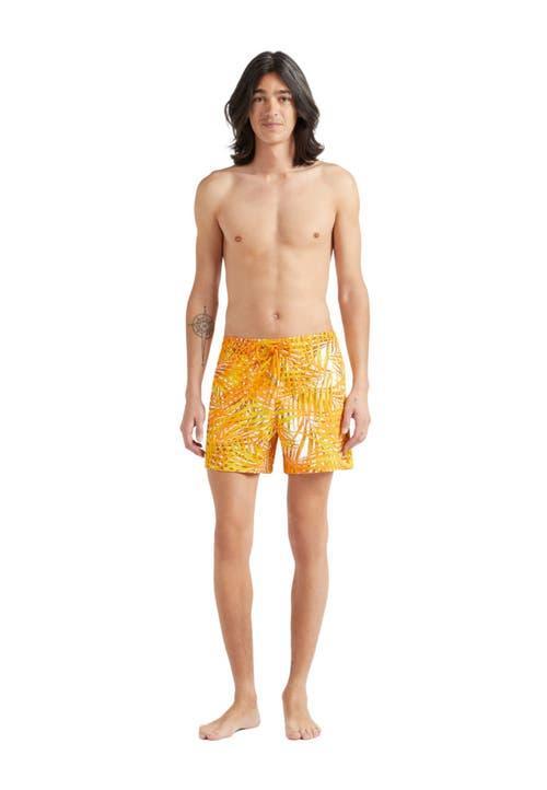 Vilebrequin Men's Palm Leaves Stretch Swim Shorts in Mangue at Nordstrom, Size Large Product Image