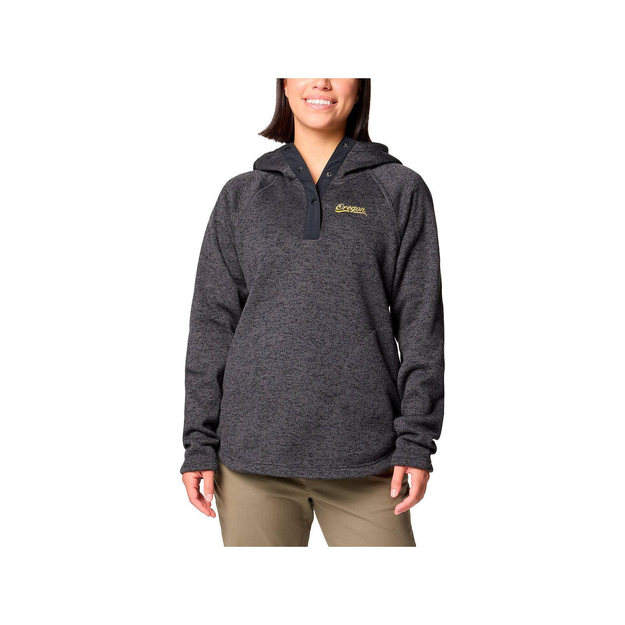 Women's Columbia Gray Oregon Ducks Sweater Weather Raglan Pullover Hoodie, Size: Small, Grey Product Image