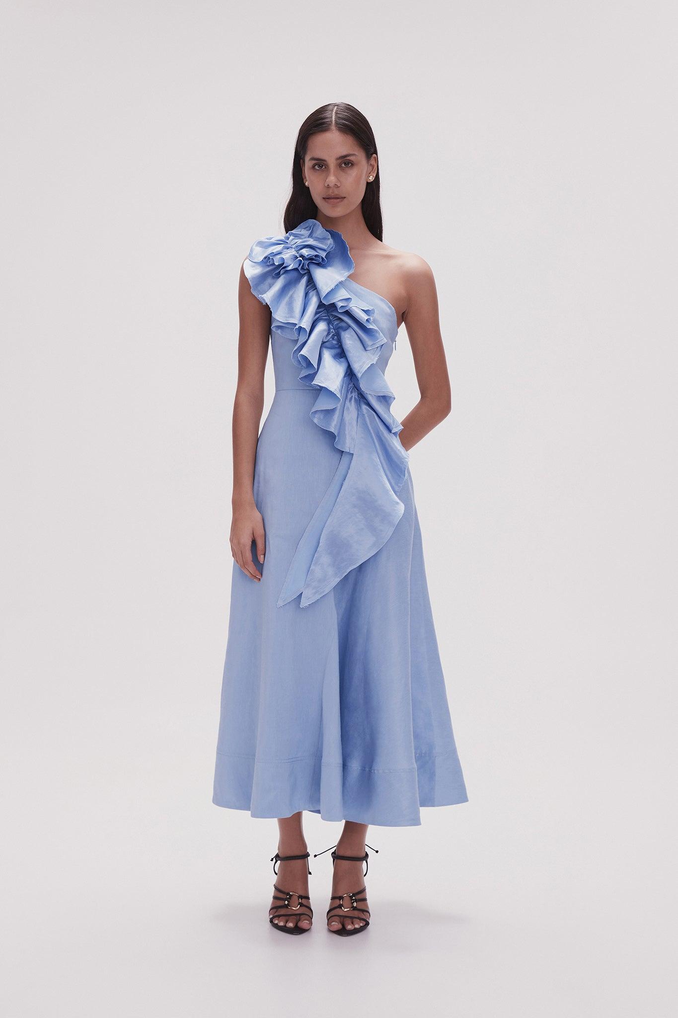 Adelia Ruffle Midi Dress Product Image