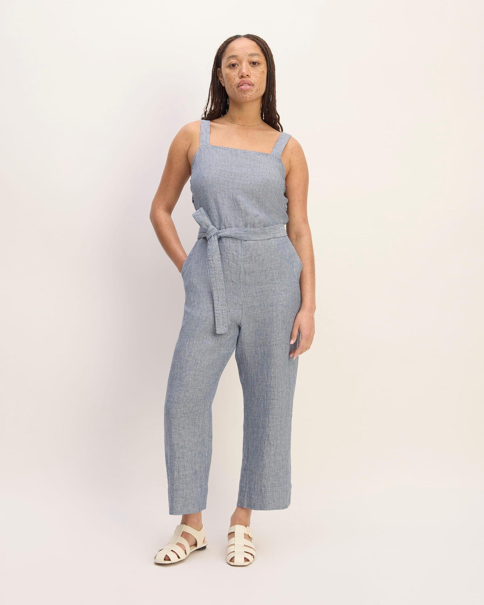 The Linen Side-Button Jumpsuit Product Image