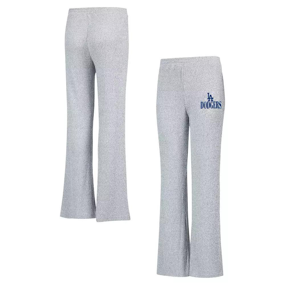 Women's Concepts Sport Gray Los Angeles Dodgers Juniper Rib Knit Flare Sleep Pants, Size: Large, Grey Product Image