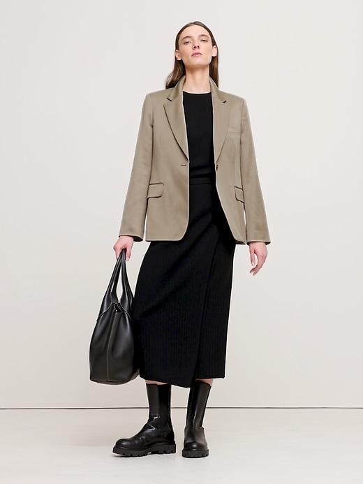 Slim Italian Satin Blazer Product Image