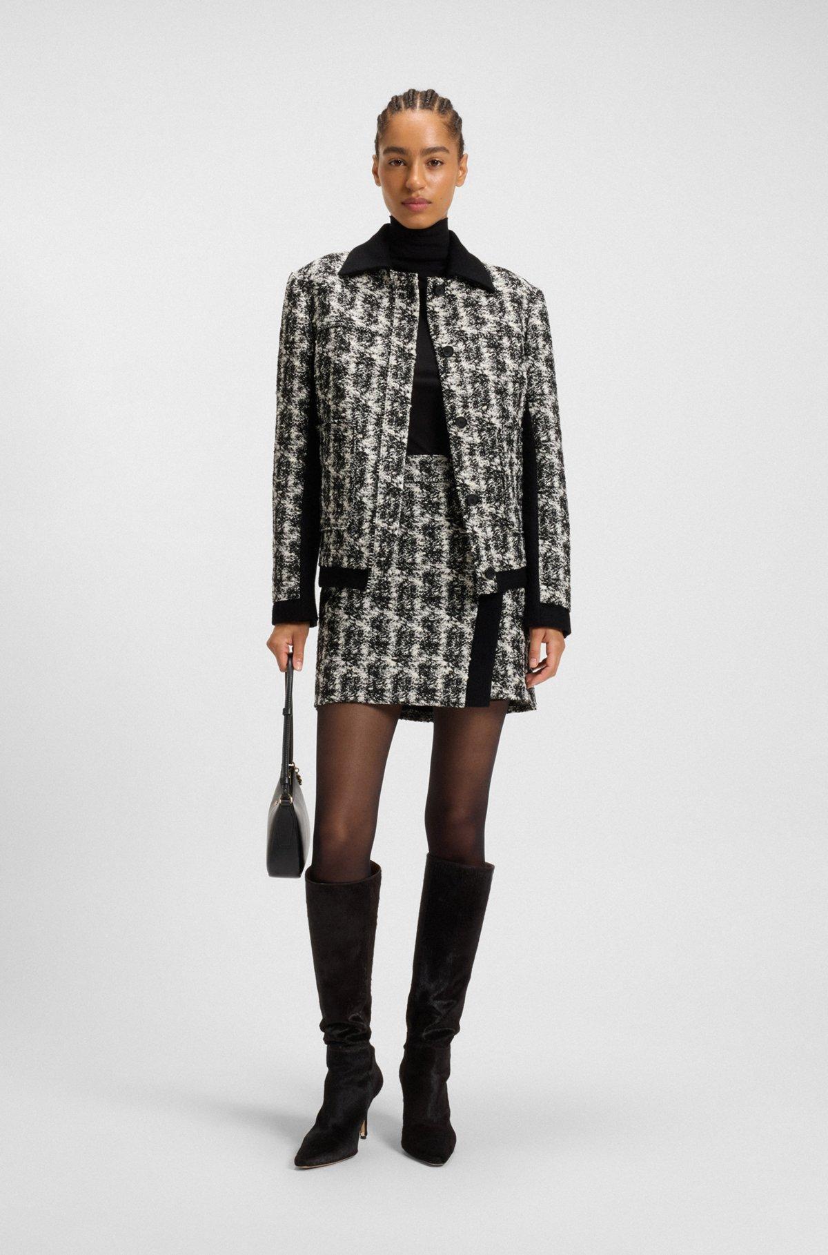 Mini skirt in patterned feather tweed Product Image