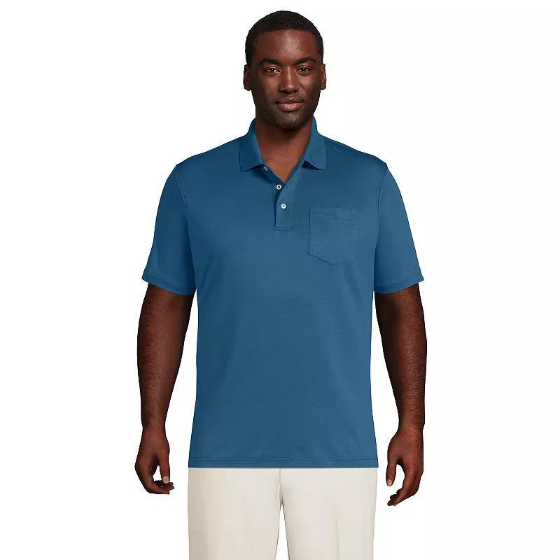 Big & Tall Lands' End Super Soft Classic-Fit Supima Pocket Polo, Men's, Size: 3XB, Dark Grey Heather Product Image
