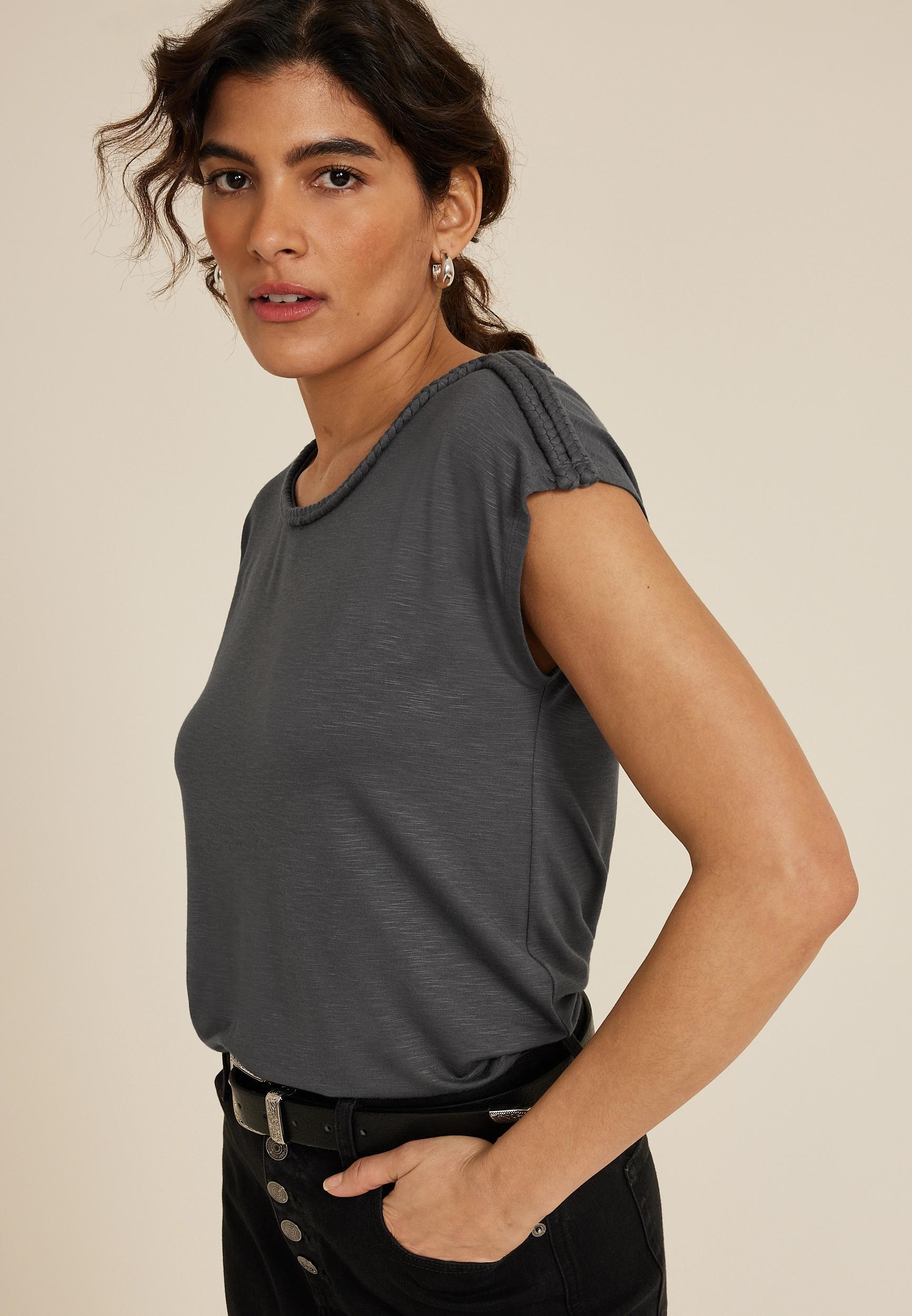 Braided Trim Dolman Tee Product Image