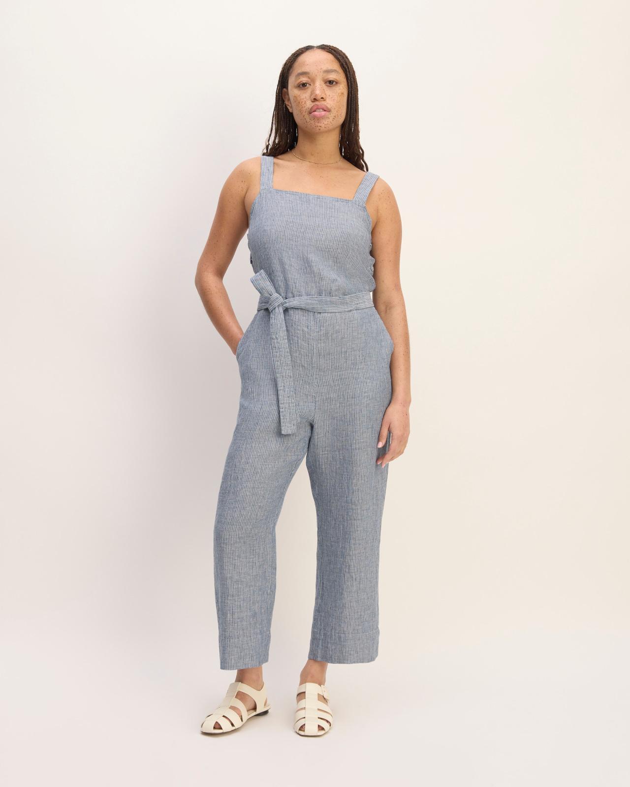 The Linen Side-Button Jumpsuit Product Image